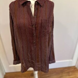 Anthropologie Striped Button-Up Shirt- Sz L